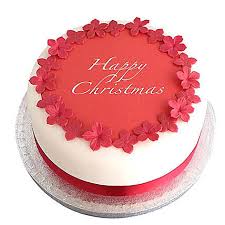 Red N White Christmas Fondant Cake