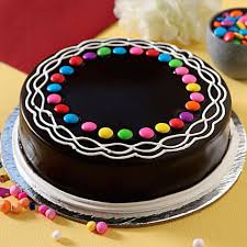 Gems Decorated Chocolate Cake