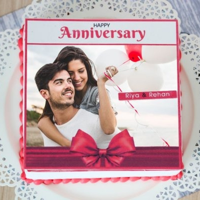 Personalized Strawberry Photo Cake