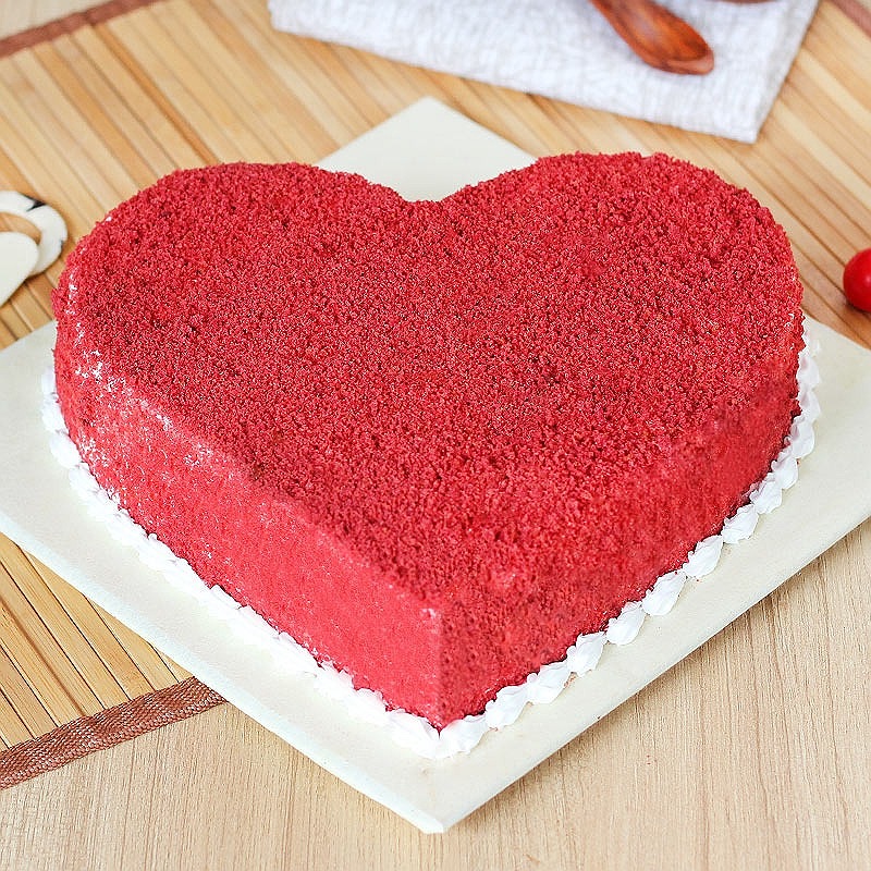 Red Velvet Heart Shaped Cake