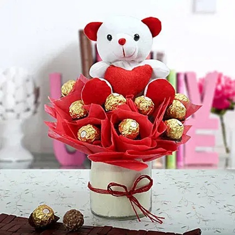 Ferrero Rocher N Teddy Bear Arrangement