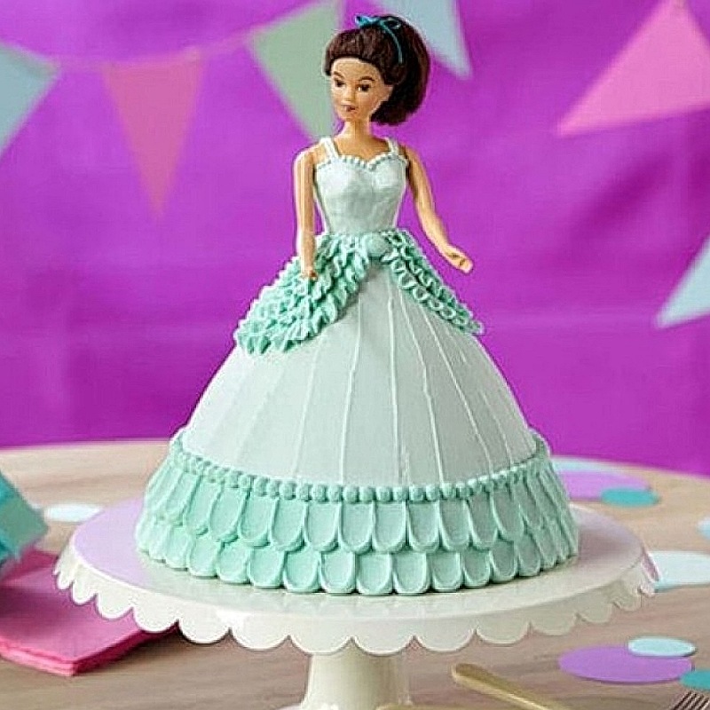 Cool Blue Barbie Cake