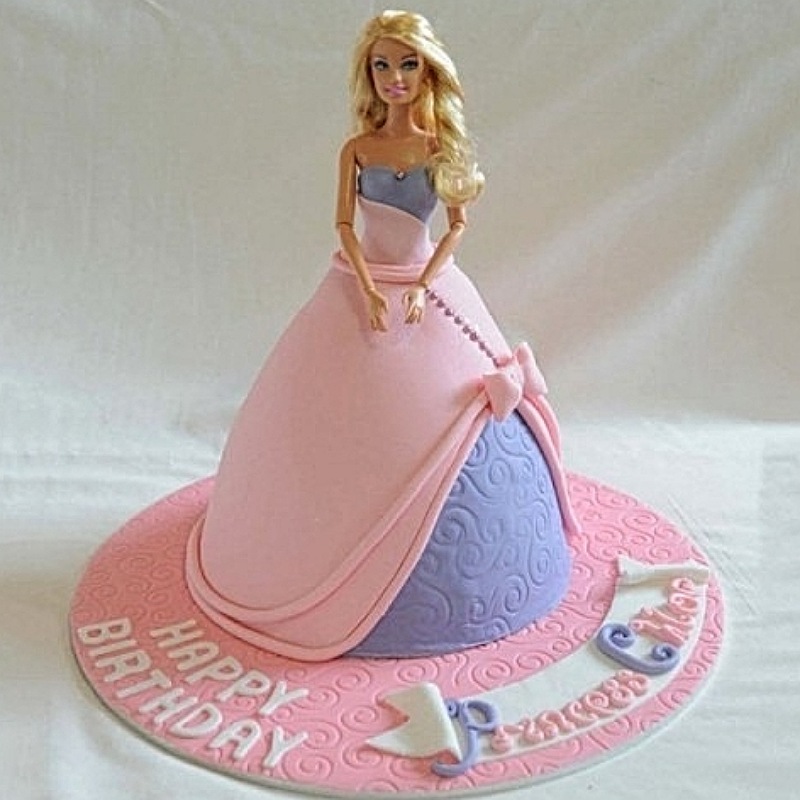 Pink Floral Barbie Cake