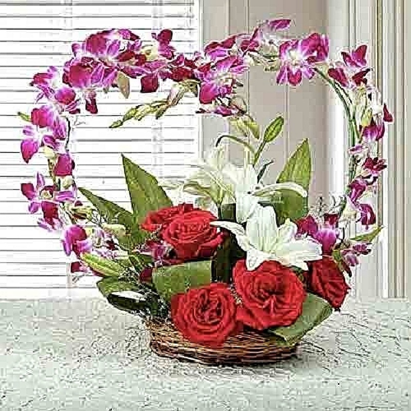 Floral Heart-Shaped Arrangement