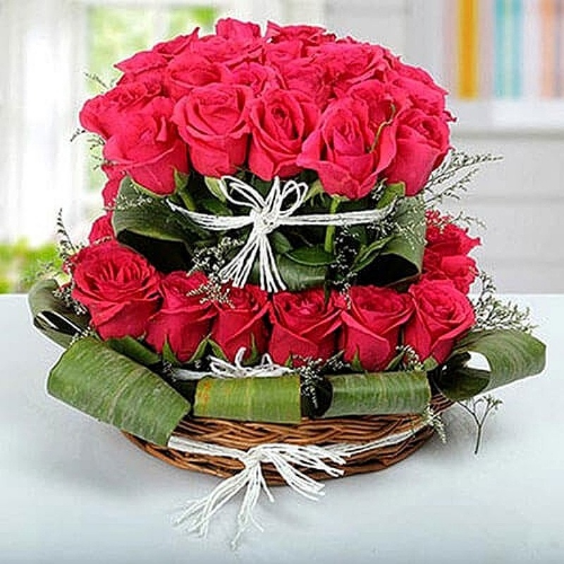 Rose Basket Arrangement