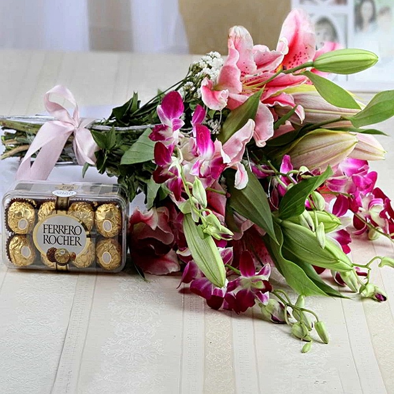 Exotic Bouquet With Ferrero