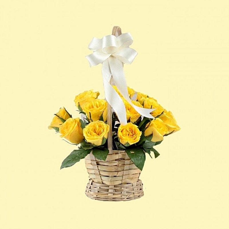 Yellow Rose Basket