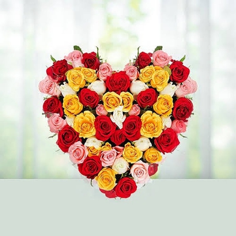 Multicolored Heart Arrangement