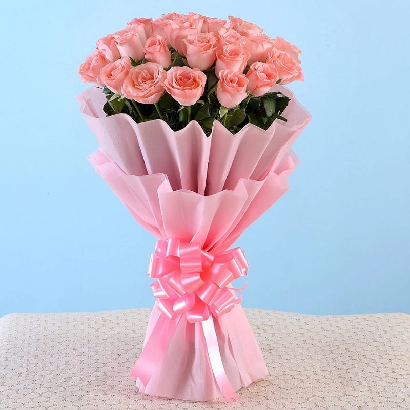 25 Pink Roses Bouquet